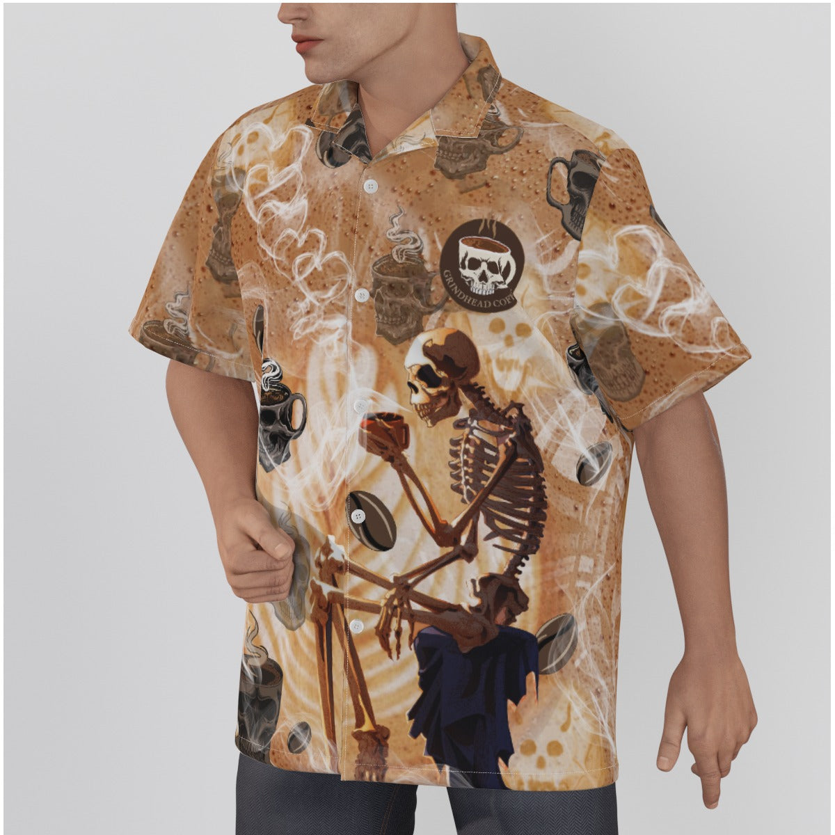 Grindhead Men's Hawaiian Shirt With Button Closure