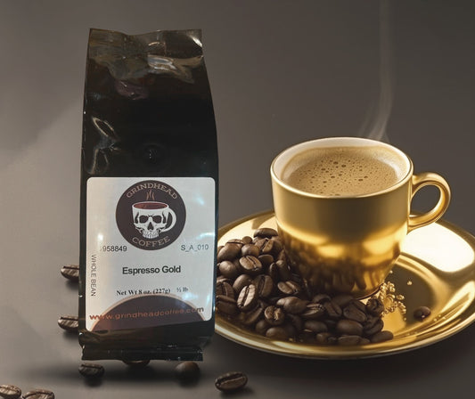 Espresso Gold - Spicy Coffee - Luxury Coffee Lover Gift - Medium Roast - Espresso Coffee Beans