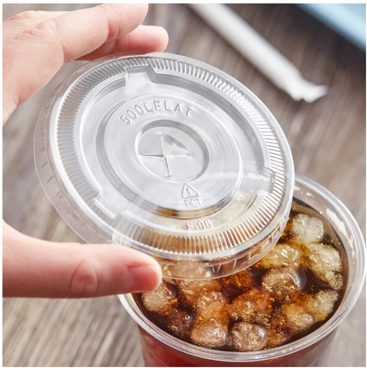 FCL12-24- Flat Clear Lids with straw insert 1000 ct - Free Shipping