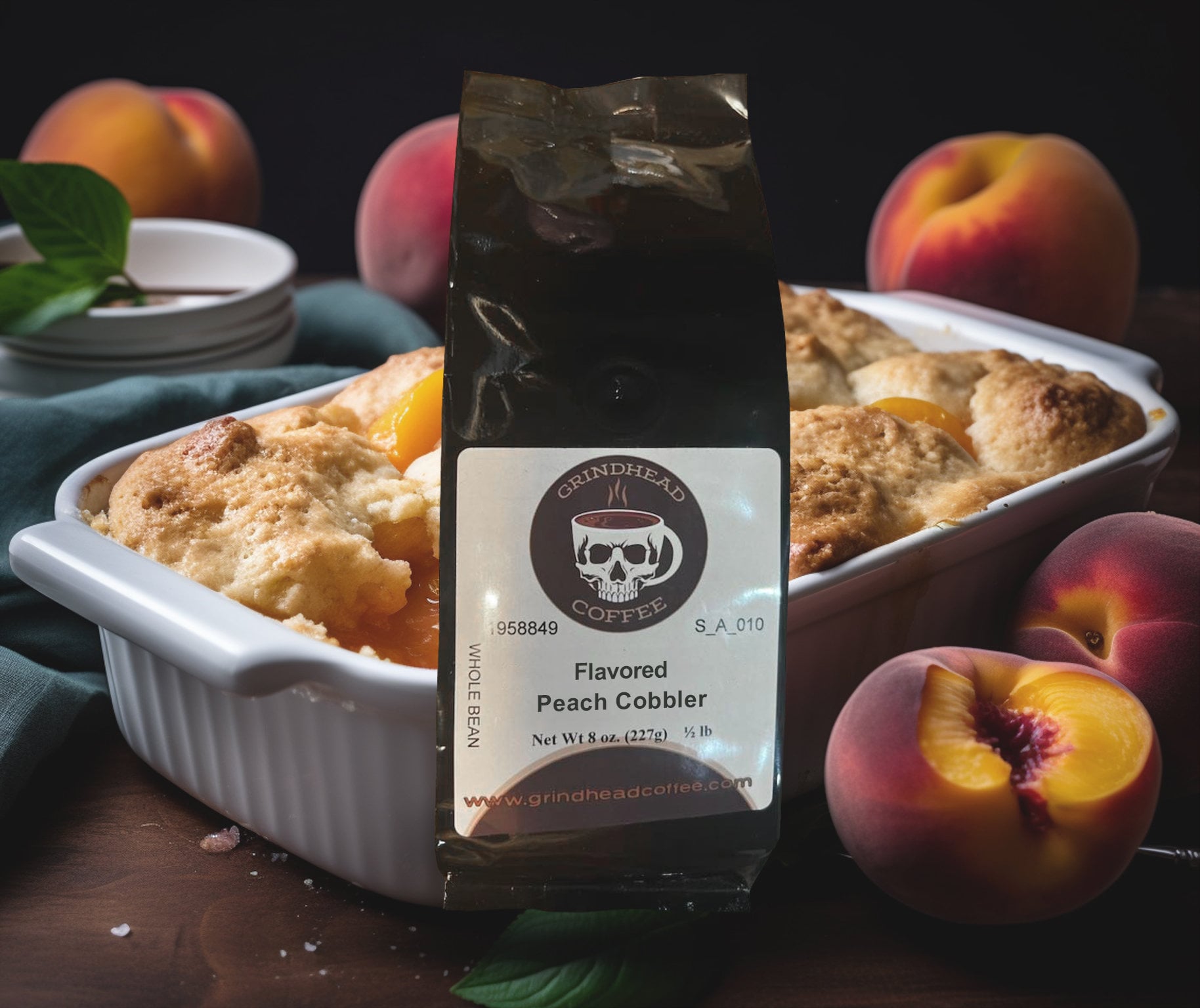 Peach Cobbler Coffee - Luxury Coffee Lover Gift - Peach Flavored Coffee - Dessert Coffee