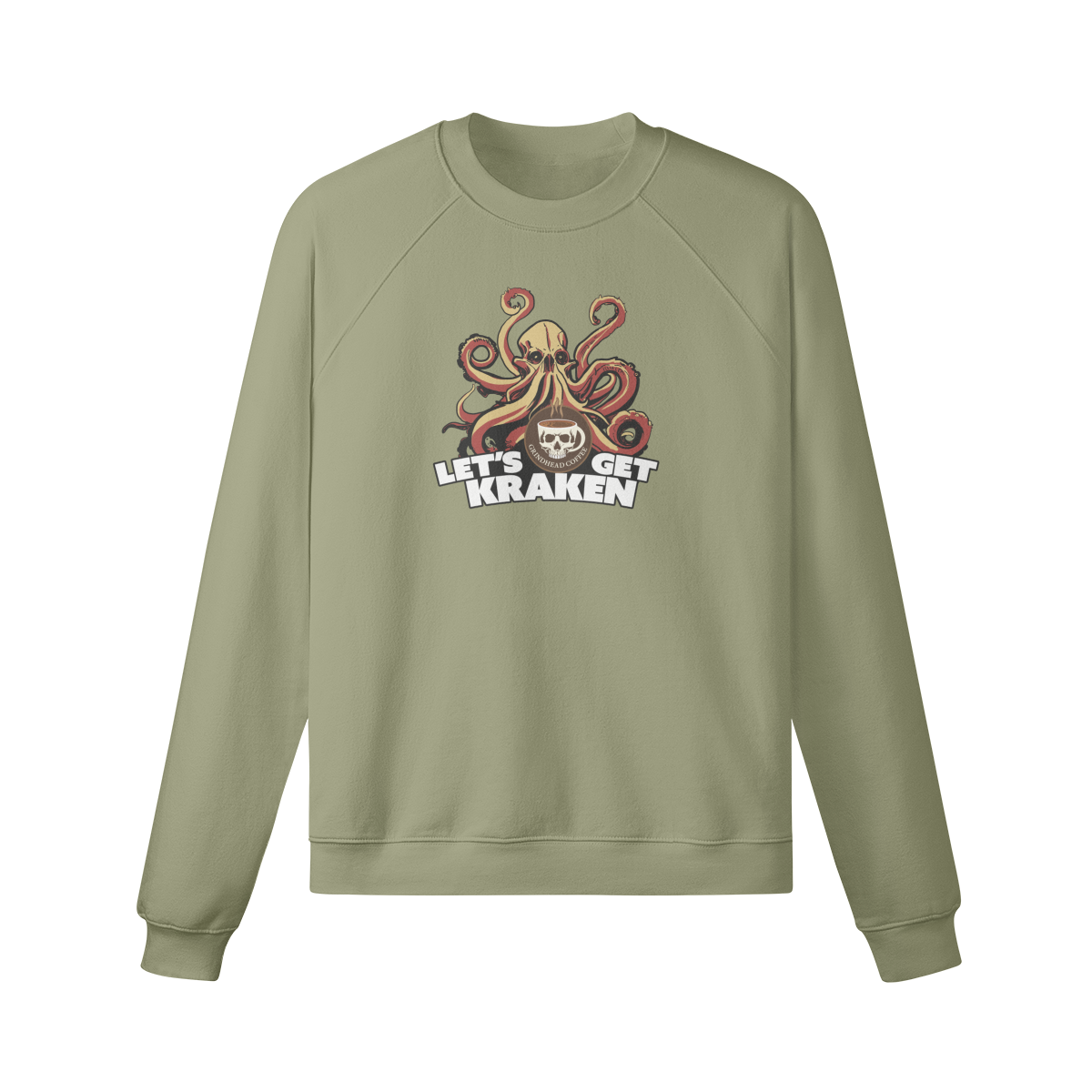 Mens Oversized Sweatshirt with Kraken - Cotton